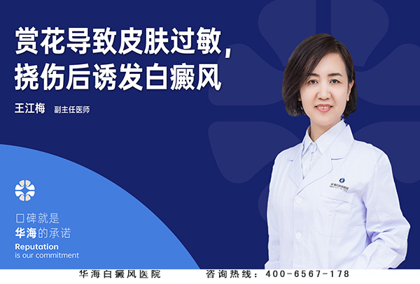 赏花导致皮肤过敏，挠伤后诱发白癜风